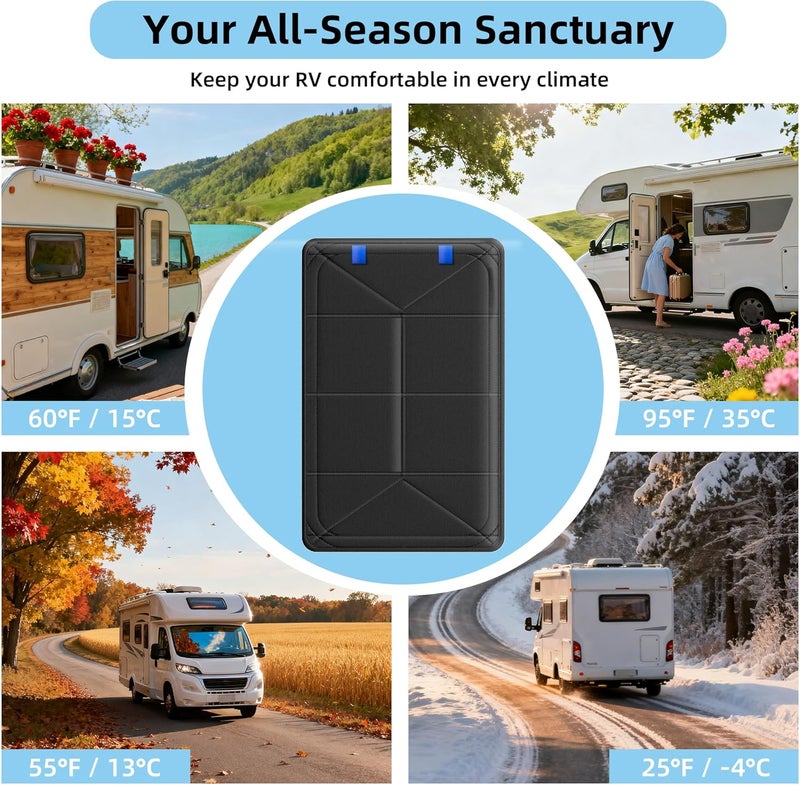 TICARVE RV Accessories Blackout Shades for Window/Door/Skylight 16"*25"Magnetic Foldable Blackout Cover DIY Blocked Area Sunshade for Camper Privacy/Anti-Uv/Insulation with Magnetic Easy Installation - Image 5